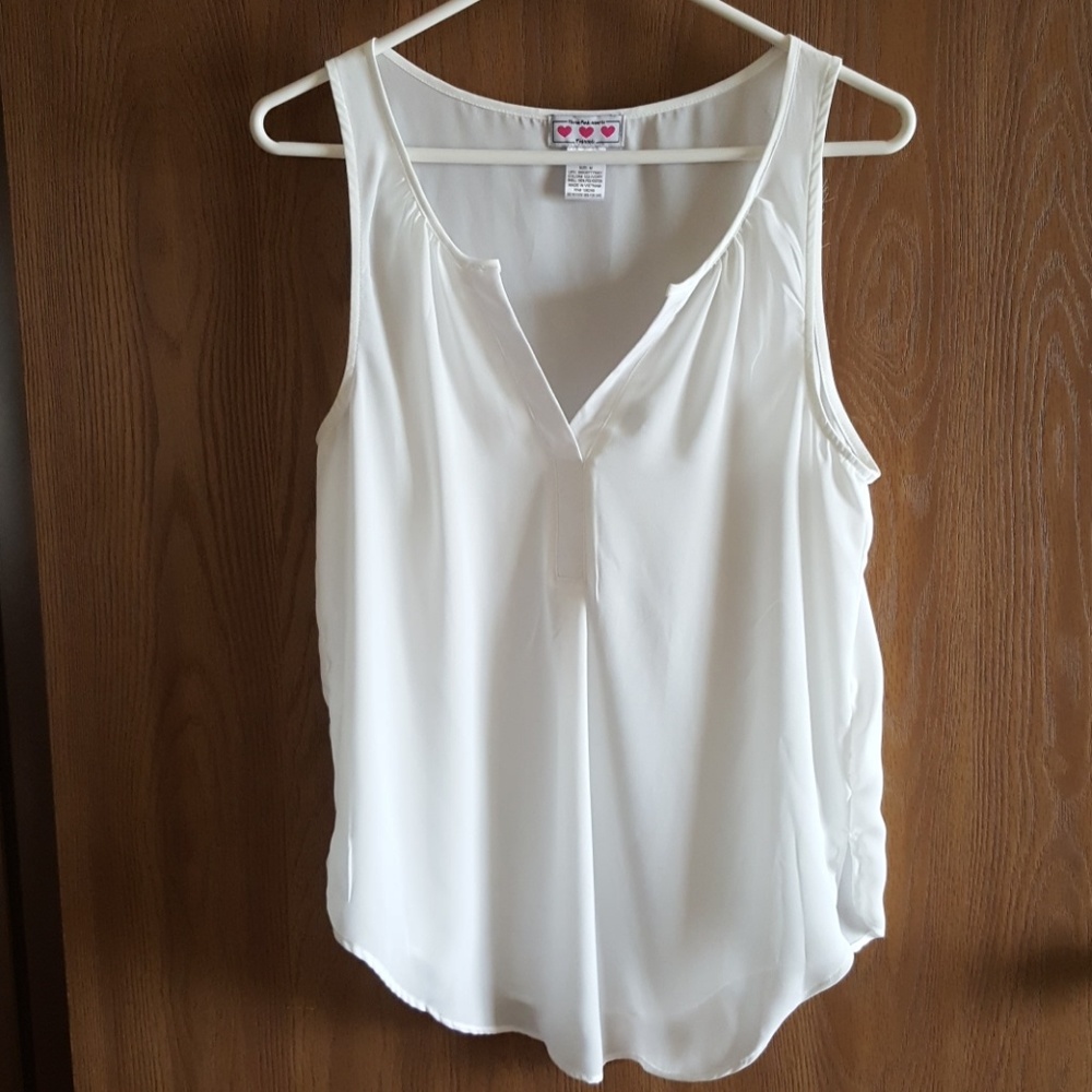 Chiffon White Tank Top